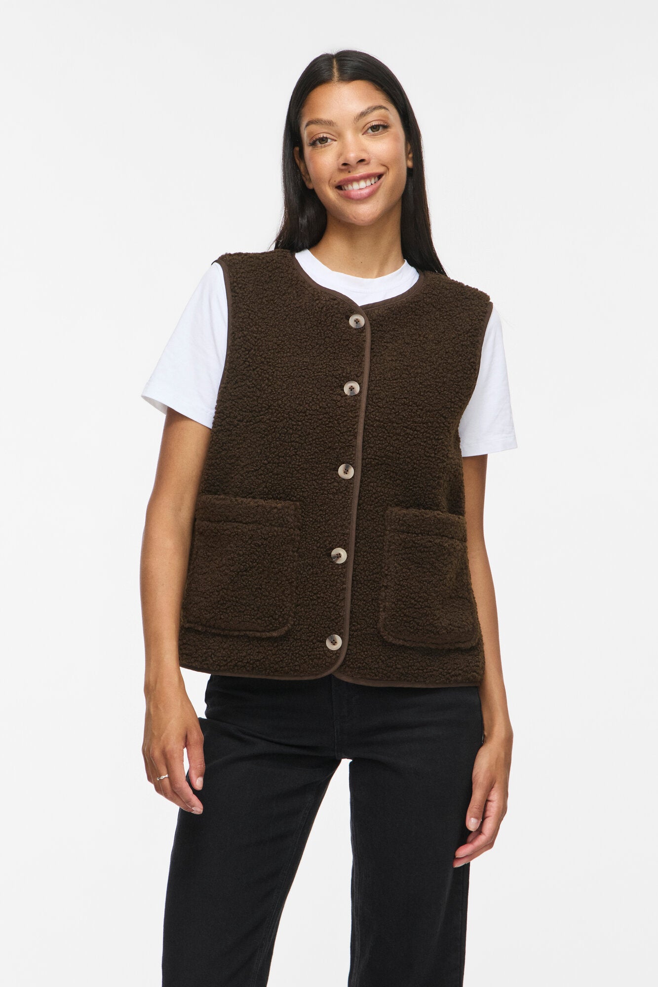 Viada teddy vest - Coffee Bean